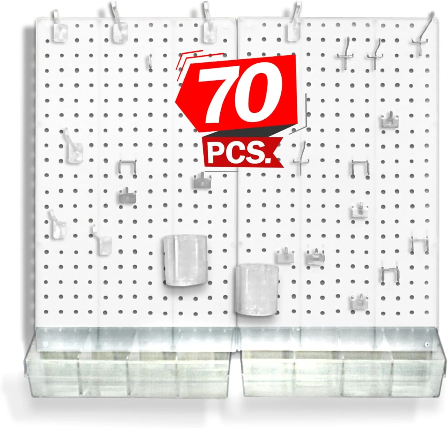 Azar Displays 70-Piece Pegboard Wall Organizer Kit with 13.5" x 22" Panels