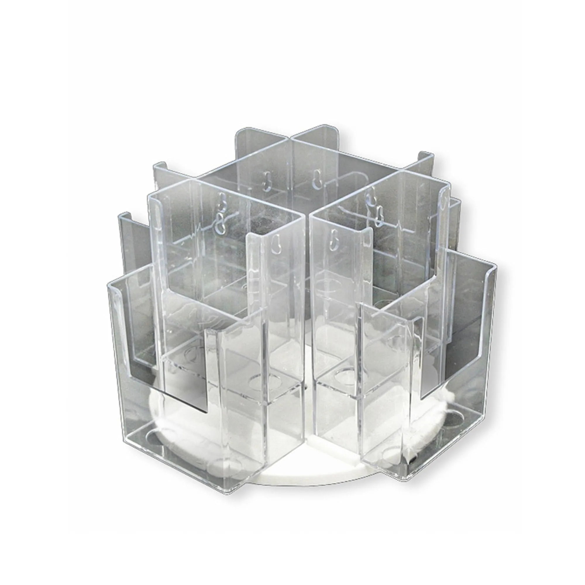 Azar Displays 252805 8-Pocket Tri-Fold Brochure Counter Display Revolves on a 9" Base
