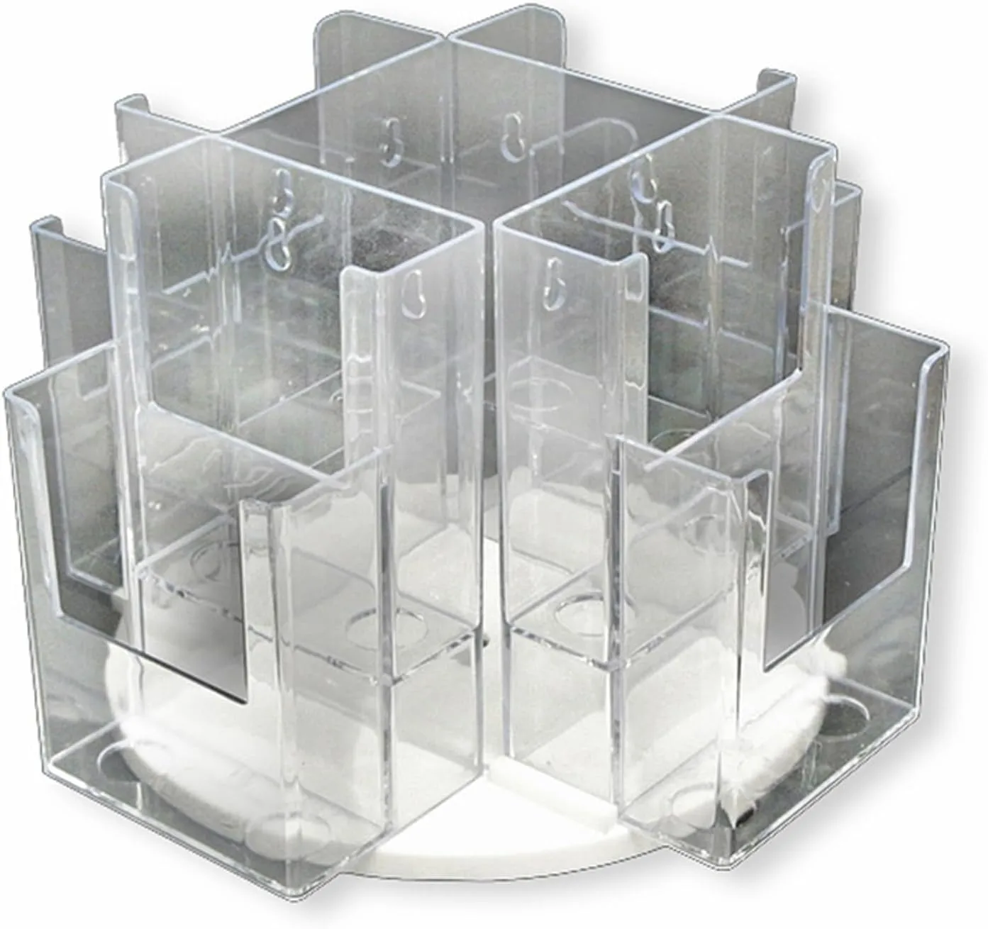 Azar Displays 252805 8-Pocket Tri-Fold Brochure Counter Display Revolves on a 9" Base