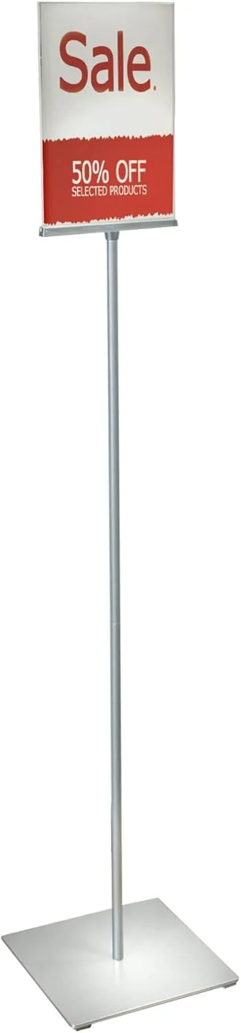 Azar Displays 300863 8.5" W x 11" H Double-Sided Frame Sign Holder Stand - with Non-Adjustable Pole