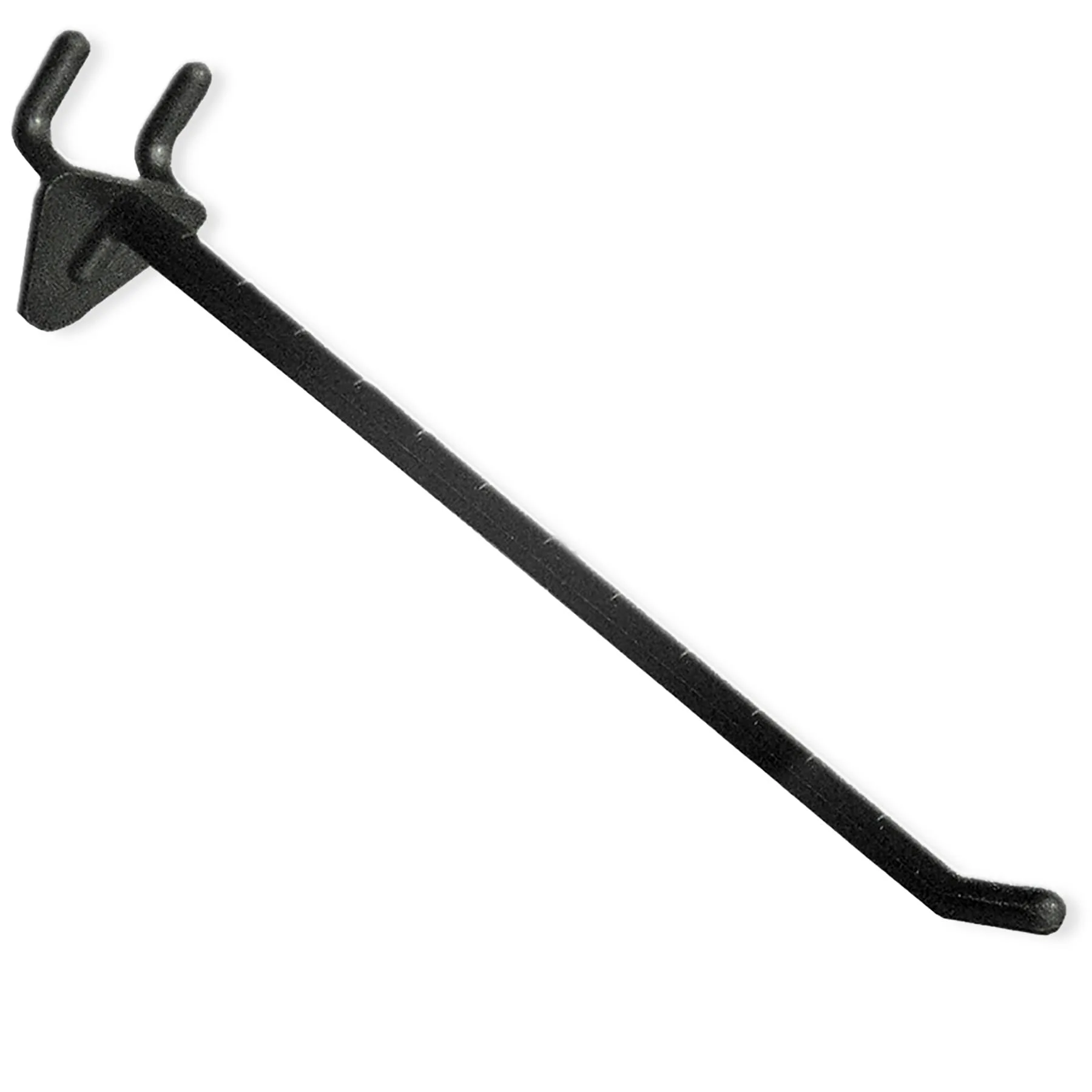 Azar Displays Glass-Filled Nylon Hooks For Pegboards, 8in, Black, Pack Of 50 Hooks