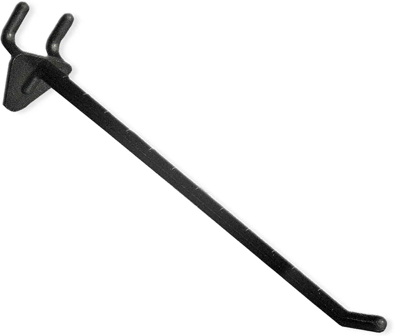 Azar Displays Glass-Filled Nylon Hooks For Pegboards, 8in, Black, Pack Of 50 Hooks
