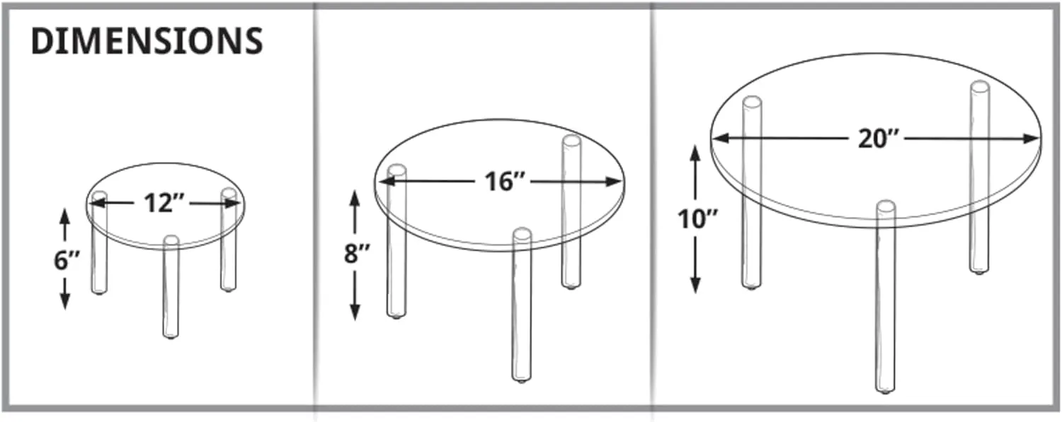 Azar Displays 515305 Large Acrylic Round Riser (3 Piece Set)