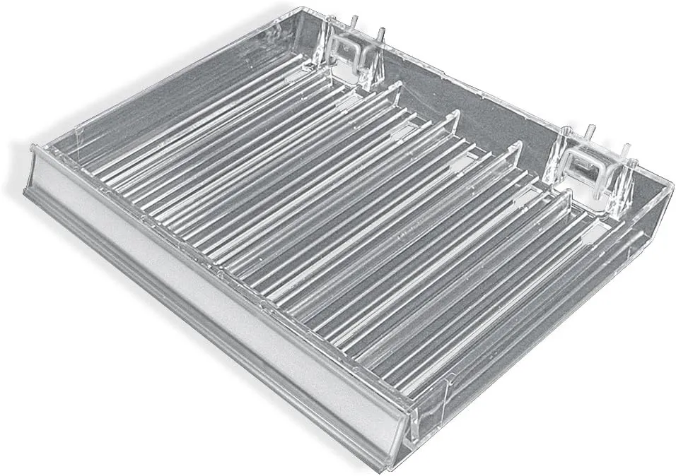Azar Displays Nail Polish Trays With Flip Fronts, 6-Compartment, Metal U-Hooks/C-Channel, Small Size