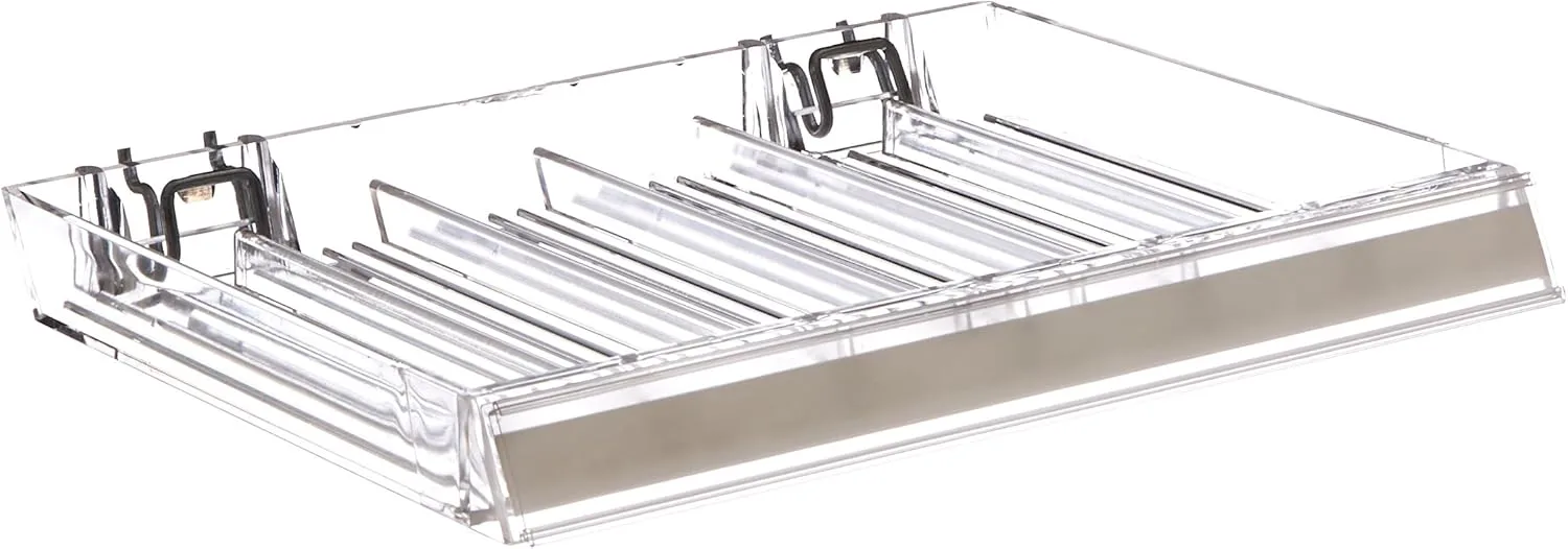 Azar Displays Nail Polish Trays With Flip Fronts, 6-Compartment, Metal U-Hooks/C-Channel, Small Size