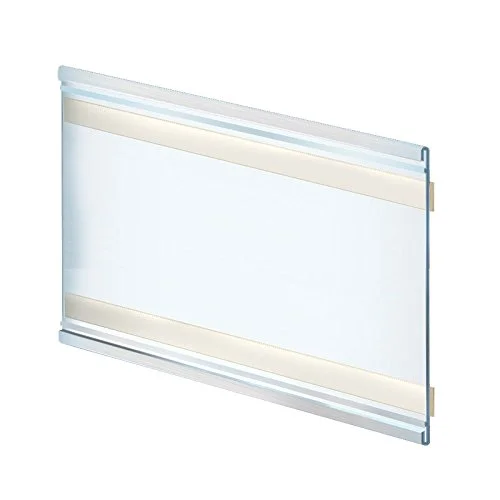 Azar Displays Adhesive-Back Acrylic Nameplate Holders, 6inH x 11inW x 1/4inD, Clear, Pack Of 10 Holders