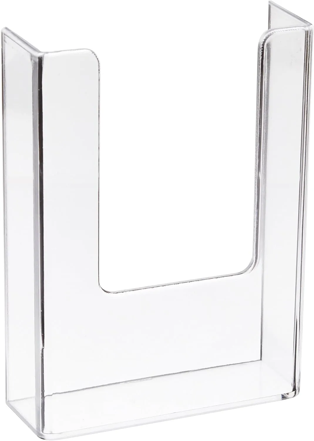 Azar Displays Single Trifold Wall-Mount Modular Brochure Holders, 7-3/4inH x 4-3/4inW x 1-1/2inD, Clear, Pack Of 10 Holders