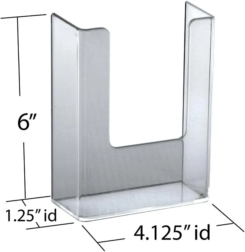 Azar Displays Single Trifold Wall-Mount Modular Brochure Holders, 7-3/4inH x 4-3/4inW x 1-1/2inD, Clear, Pack Of 10 Holders