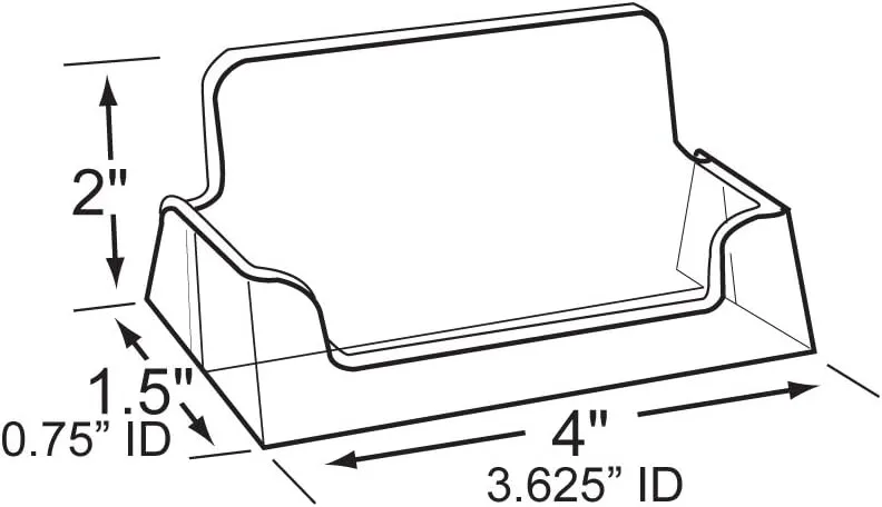 Azar Displays 252010-2PK Counter Business Card Holder, Clear, 2-Pack