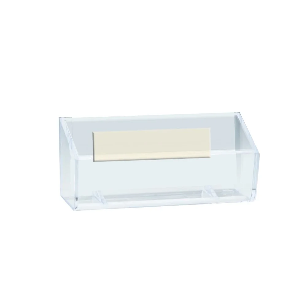 Azar Displays Business Card Holders With Adhesive Tape, 1-5/8inH x 3-3/4inW x 1inD, Clear, Pack Of 10 Holders