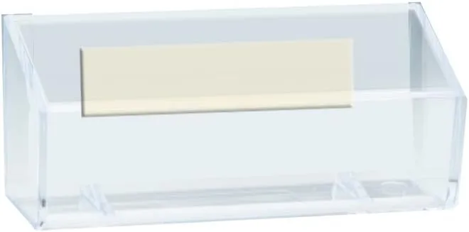 Azar Displays Business Card Holders With Adhesive Tape, 1-5/8inH x 3-3/4inW x 1inD, Clear, Pack Of 10 Holders