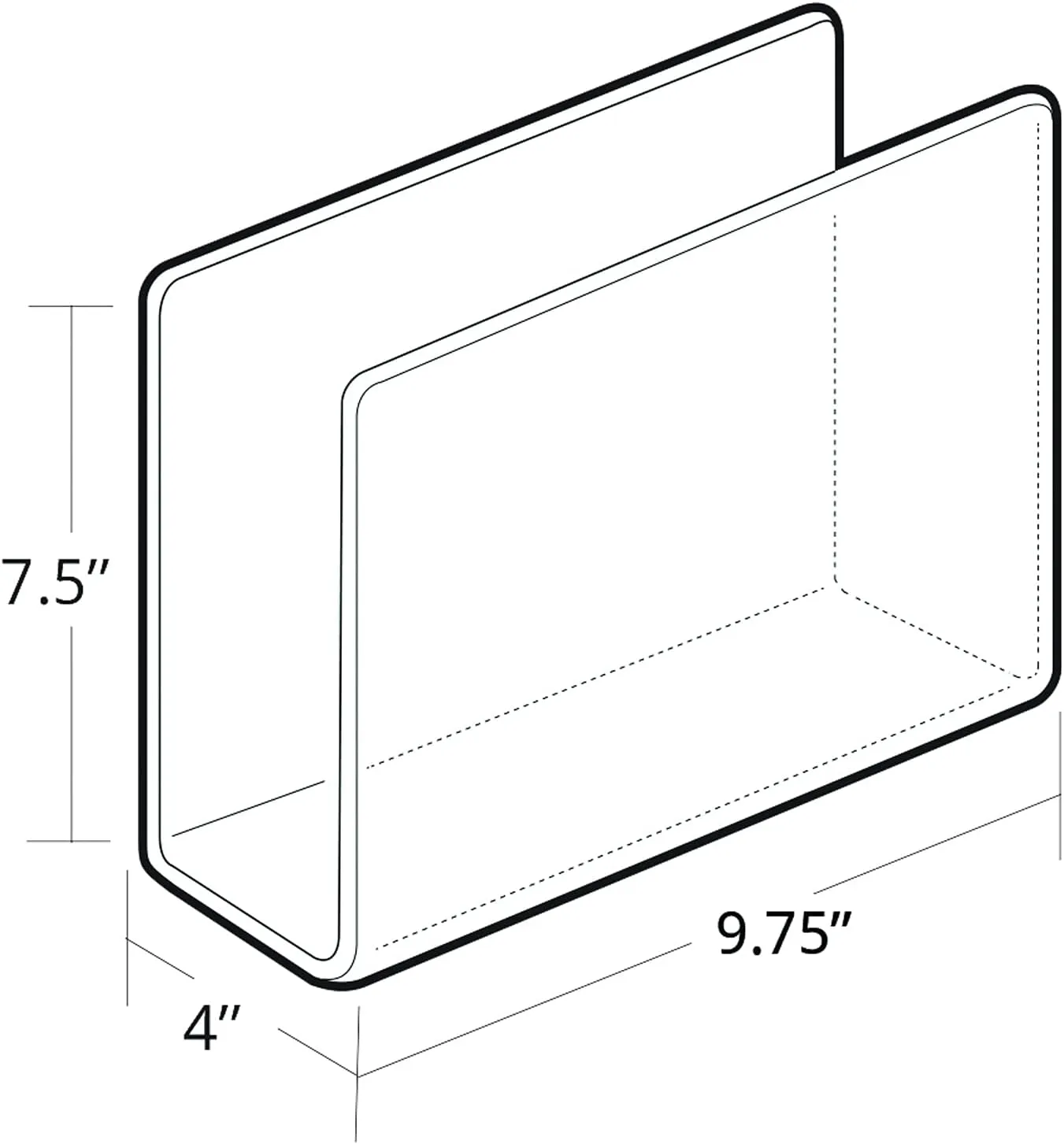 Azar Displays Clear Acrylic Lateral Desk File Holders, Pack of 4