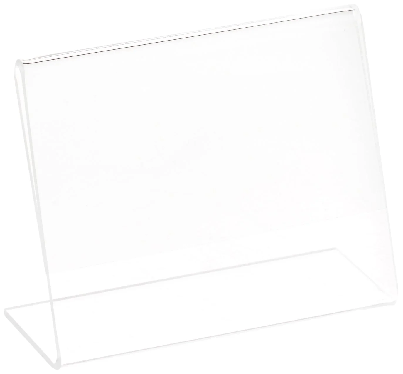 Azar Displays Acrylic L-Shaped Sign Holders, Clear - Pack of 10