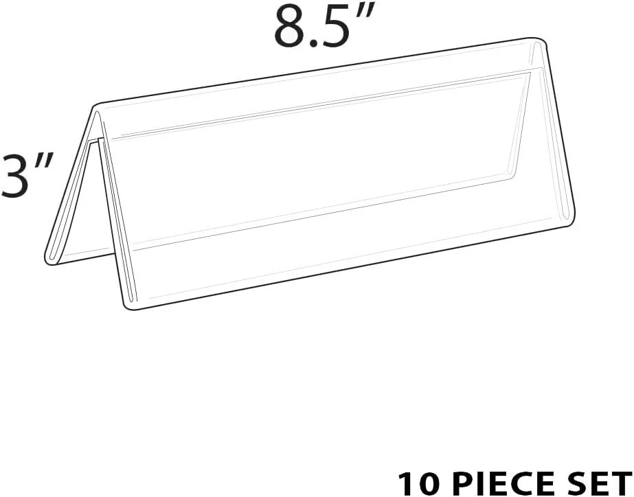 Azar Displays Acrylic Two-Sided Nameplates (Pack of 10)