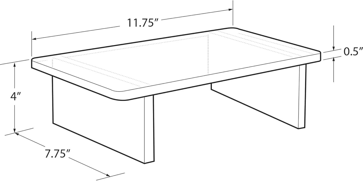 Azar Displays Deluxe Acrylic Monitor Riser Display, Clear