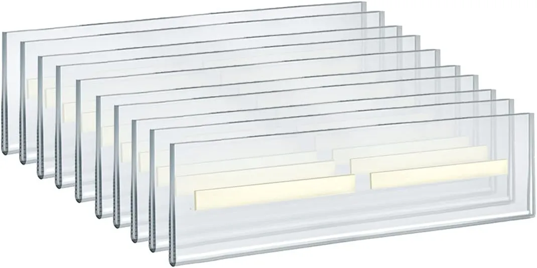 Azar Displays 122011 Self Adhesive Tape Clear Acrylic Wall Sign Holder Frame 11.5" W x 2.5" H - Landscape/Horizontal, 10-Pack