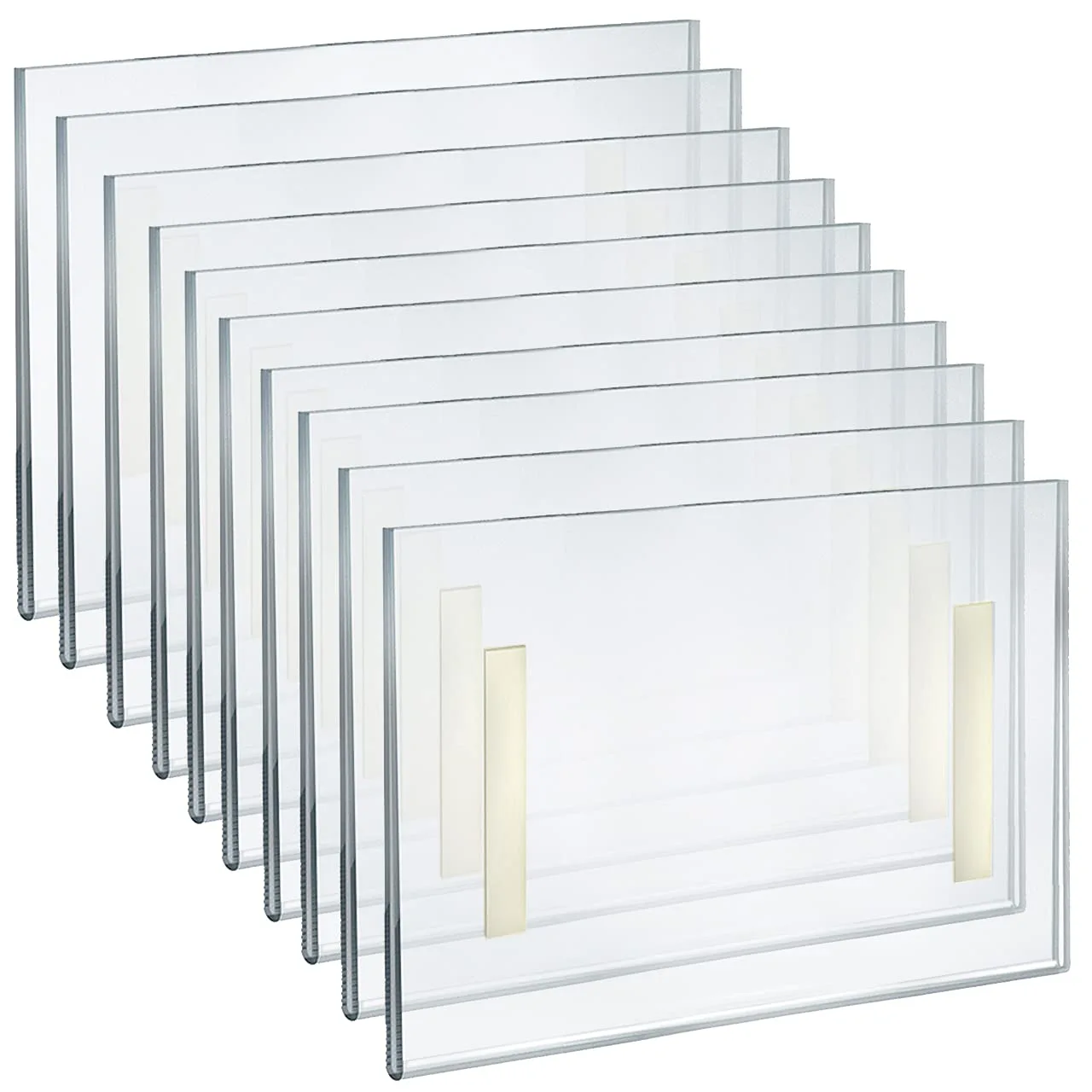 AZAR DISPLAYS Clear Acrylic Self Adhesive Wall Sign Holder Frames - Pack of 10