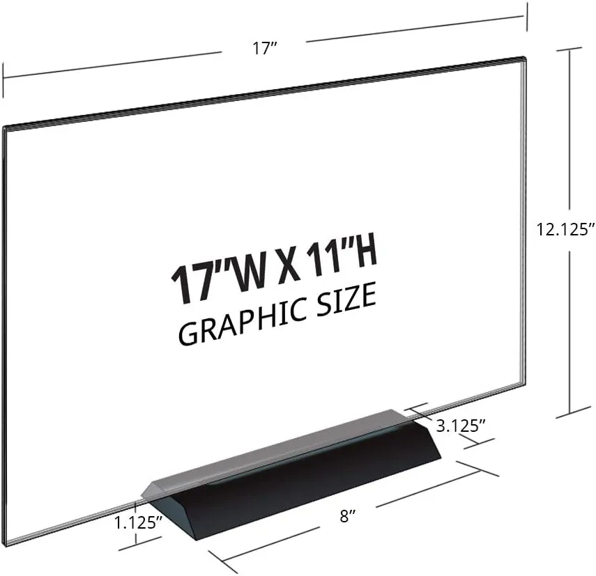 Azar Displays Acrylic Frame Sign Holder on Weighted Black Base