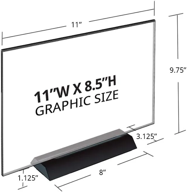 Azar Displays Acrylic Frame Sign Holder on Weighted Black Base