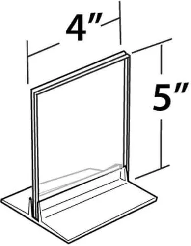 Azar Displays 102729 4-Inch by 5-Inch Vertical or Horizontal T-Strip Acrylic Sign Holder, 10-Pack