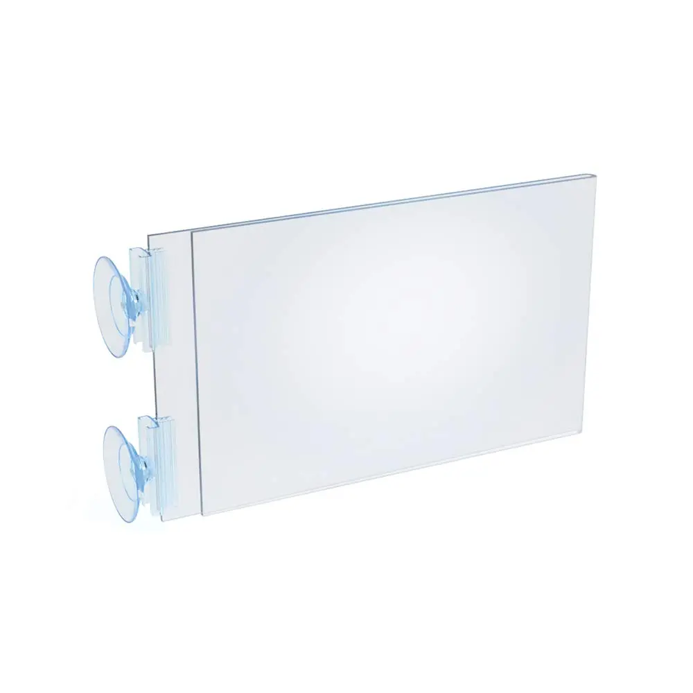 Azar Displays Two-Sided Acrylic Sign Holders with Suction Cup Grippers, Pack of 10