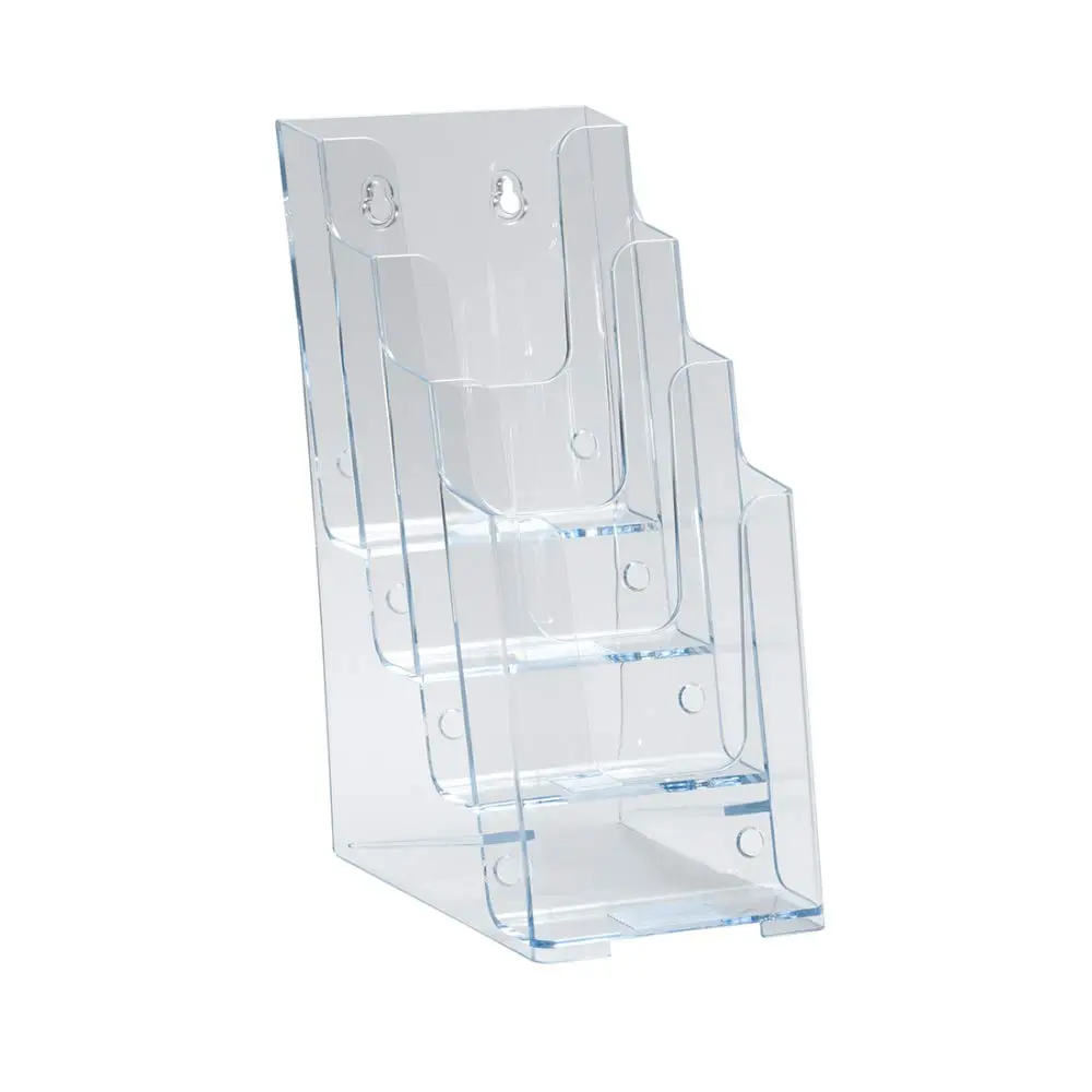 Azar Displays 252388 Clear Four-Tier Tri-Fold Brochure Holder, Acrylic Boxes for Display