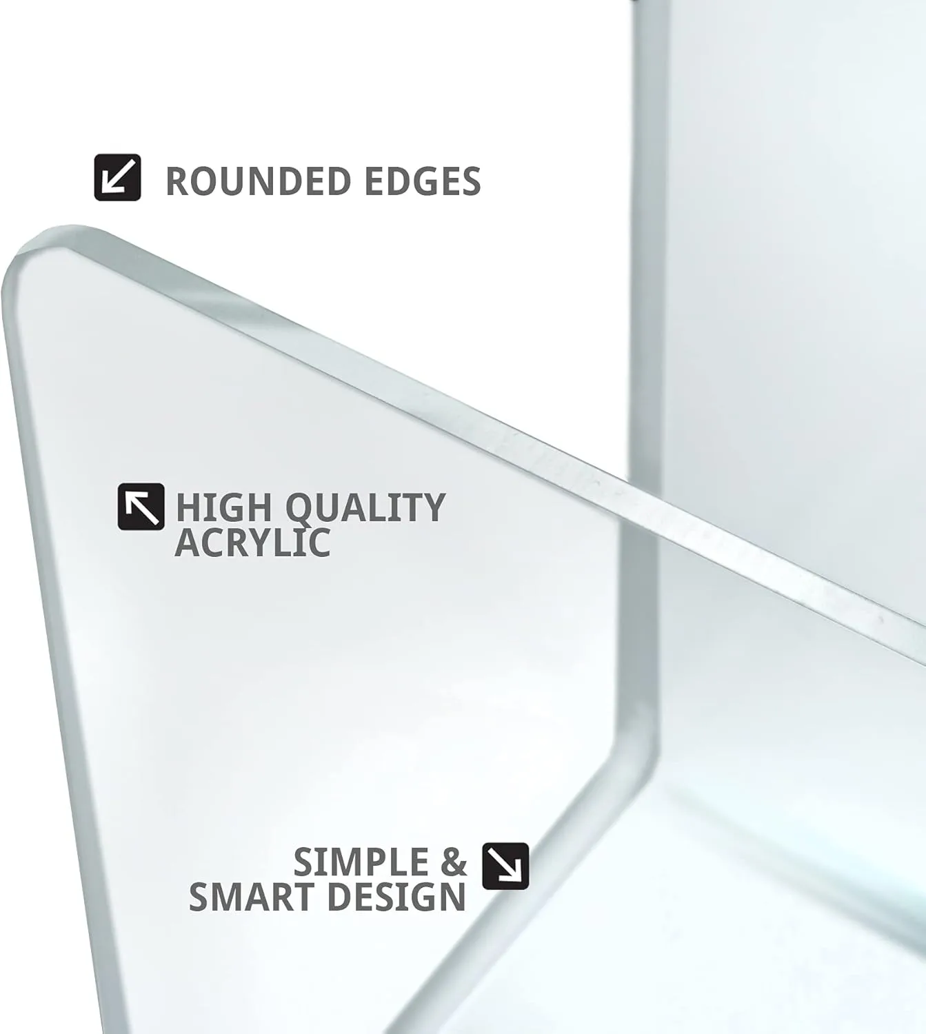 Azar Displays Clear Acrylic Lateral Desk File Holders, Pack of 4