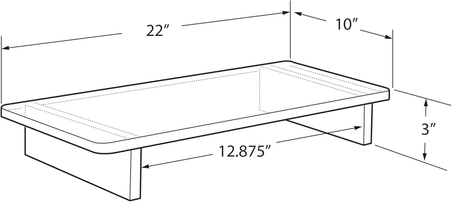 Azar Displays Deluxe Acrylic Monitor Riser Display, Clear