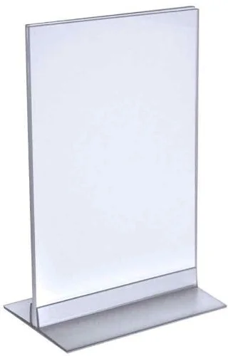 Azar Displays 102716 Clear Acrylic Double Sided Sign Holder 7" x 11" Vertical/Horizontal with T Strip, 10-Pack