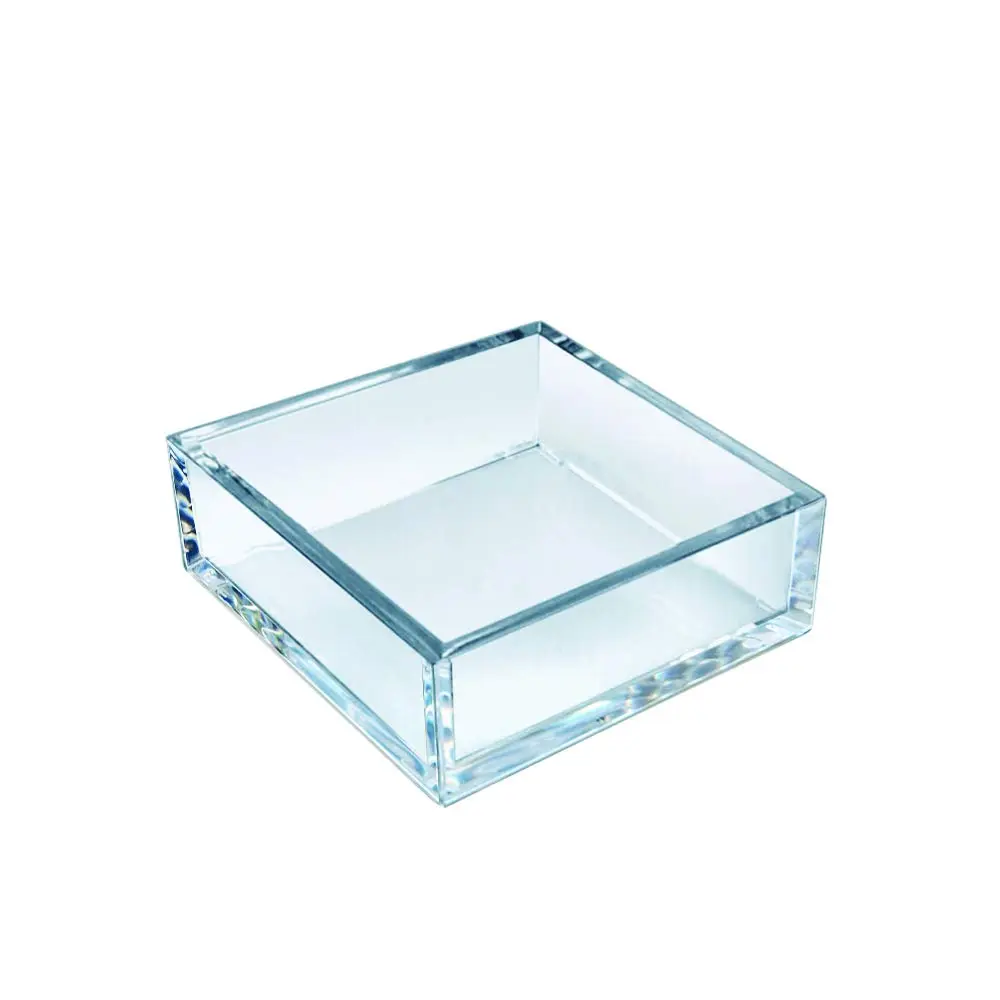 Azar Displays Deluxe Square Trays, 2inH x 5-7/8inW x 5-7/8inD, Clear, Pack Of 4 Trays