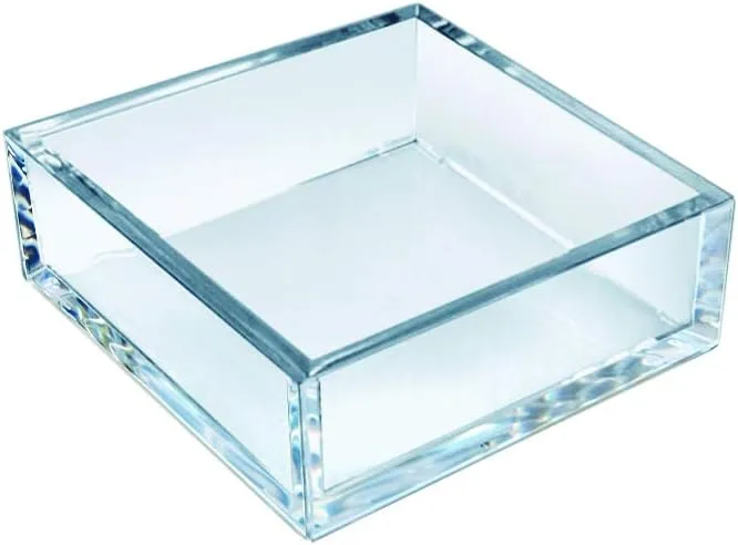 Azar Displays Deluxe Square Trays, 2inH x 5-7/8inW x 5-7/8inD, Clear, Pack Of 4 Trays