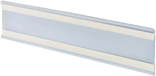 Azar Displays PVC Vertical Adhesive-Back Nameplates, 7inH x 6inW x 3/8inD, Clear, Pack Of 10 Nameplates