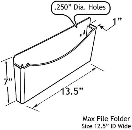 Azar Displays 250000 Clear Single Pocket Wall File with Pen Pocket - 13.5 x 1 x 7 in, Pack of 2