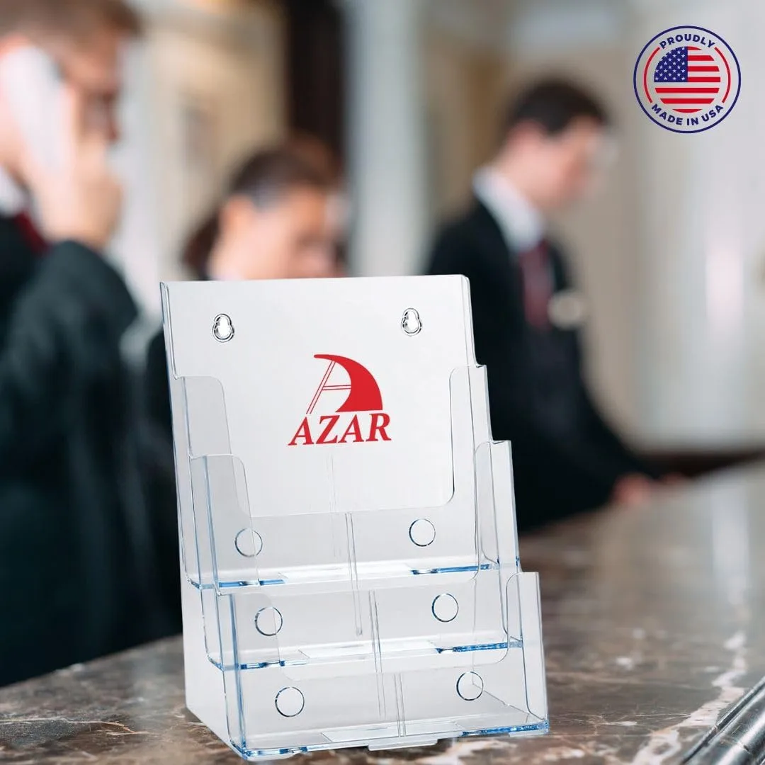 AZAR DISPLAYS Clear Slanted Countertop Display Holders