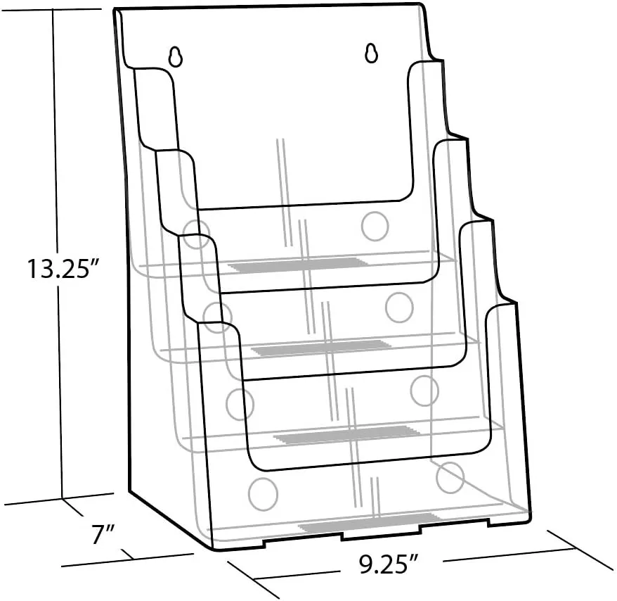 AZAR DISPLAYS Clear Slanted Countertop Display Holders
