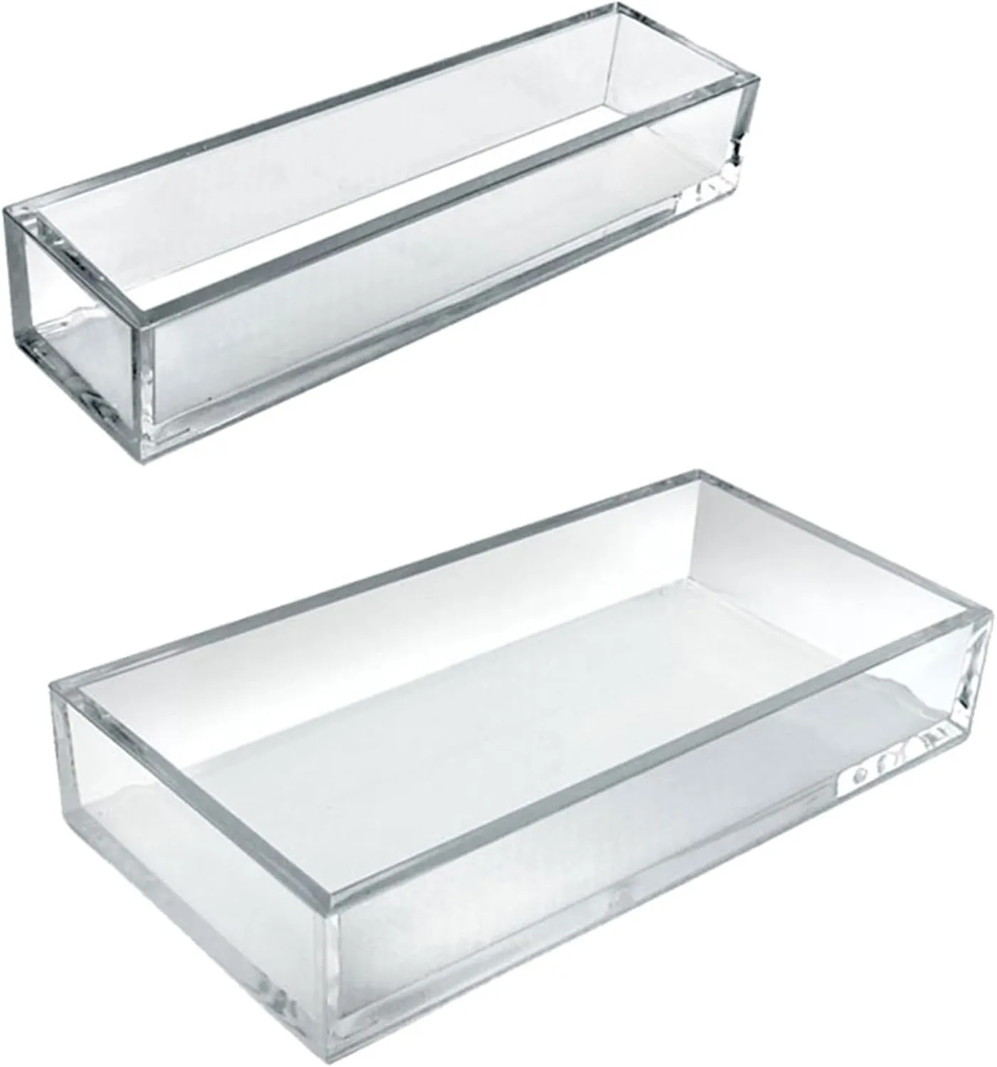 Azar Displays Deluxe Tray 3-Piece Set, Narrow Trays/Large Tray, Clear