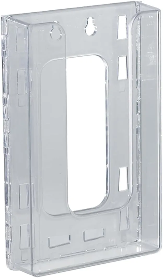 Azar Displays Trifold Wall-Mount Brochure Holders, 7-7/8inH x 4-3/8inW x 1-1/2inD, Clear, Pack Of 10 Holders