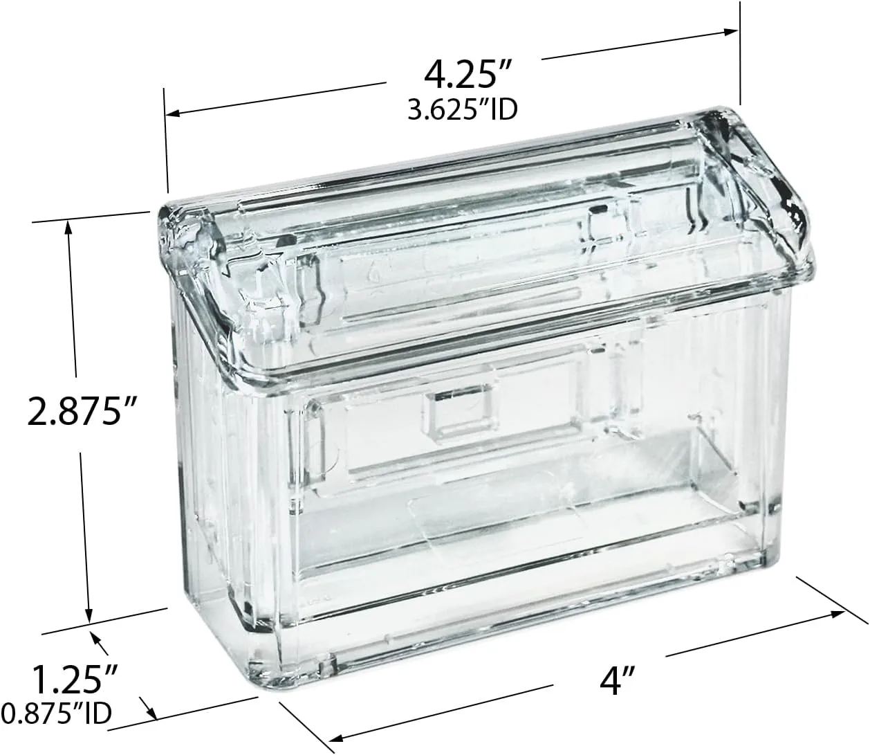 Azar Displays Single-Pocket Wall Files, Adhesive Tape Mount, 7inH x 14-3/4inW x 3inD, Clear, Pack Of 4 Files