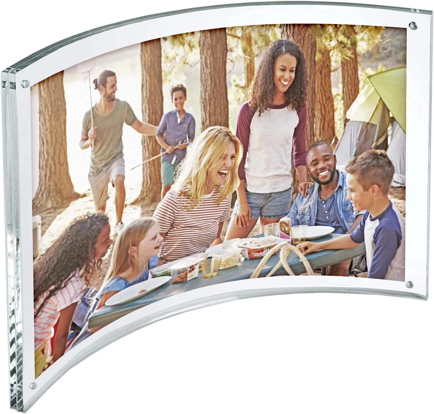 Azar Displays Curved Magnetic Acrylic Sign Holders, 11"W x 8.5"H, Clear, 2-Pack