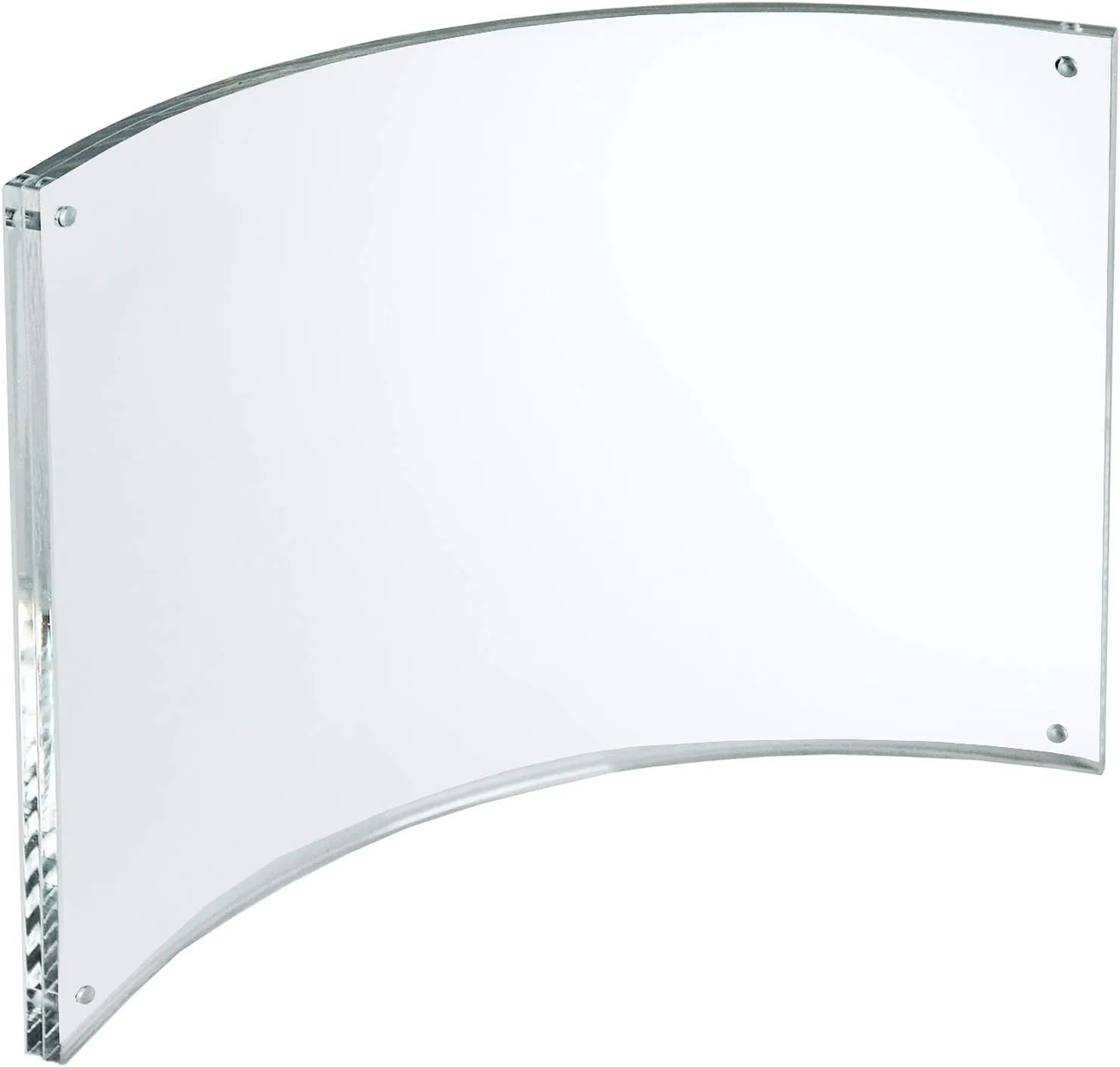Azar Displays Curved Magnetic Acrylic Sign Holders, 11"W x 8.5"H, Clear, 2-Pack