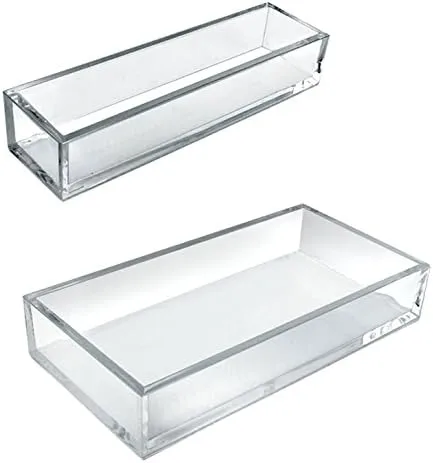 Azar Displays Deluxe Tray Organizers, Small Size, 2in x 11 3/4in x 5 7/8in, Clear, Pack Of 4