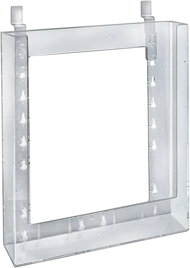 Azar Displays Styrene Letter-Size Brochure Holders, Slatwall, 11 1/4inH x 9 1/8inW x 1 1/4inD, Clear, Pack Of 10