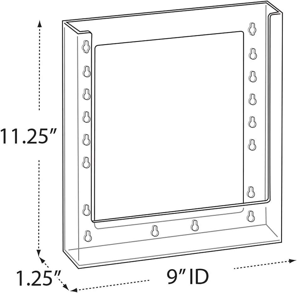 Azar Displays Styrene Letter-Size Brochure Holders, Slatwall, 11 1/4inH x 9 1/8inW x 1 1/4inD, Clear, Pack Of 10