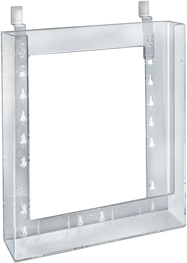 Azar Displays Styrene Letter-Size Brochure Holders, Slatwall, 11 1/4inH x 9 1/8inW x 1 1/4inD, Clear, Pack Of 10