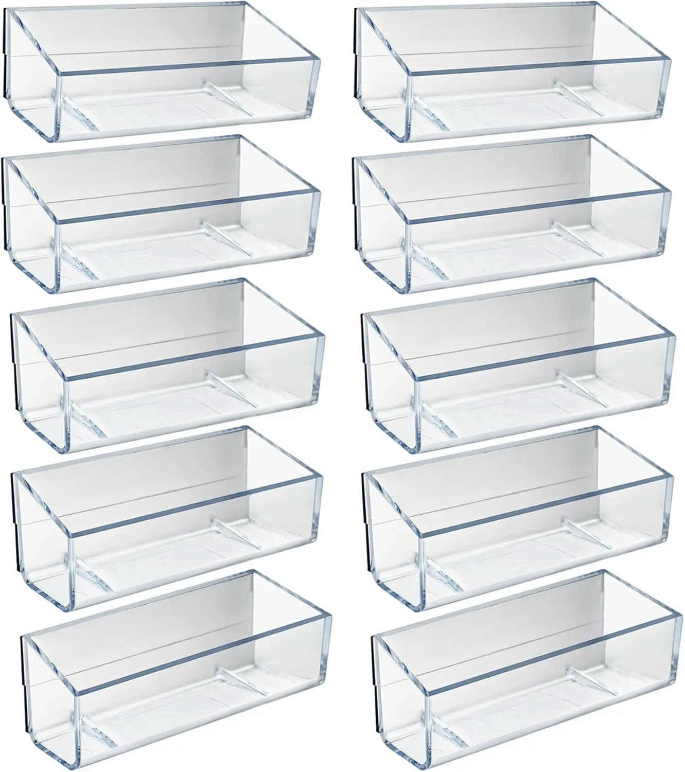 Azar Displays Magnetic Business Card Holders, 1-5/8in x 3-3/4in, Clear, Pack Of 10 Holders