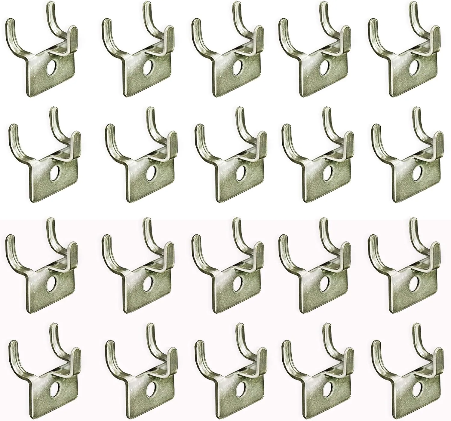 Azar Displays Metal Prong Hooks, 1-1/4inH x 1-1/8inW x 3/8inD, Pack Of 20 Hooks