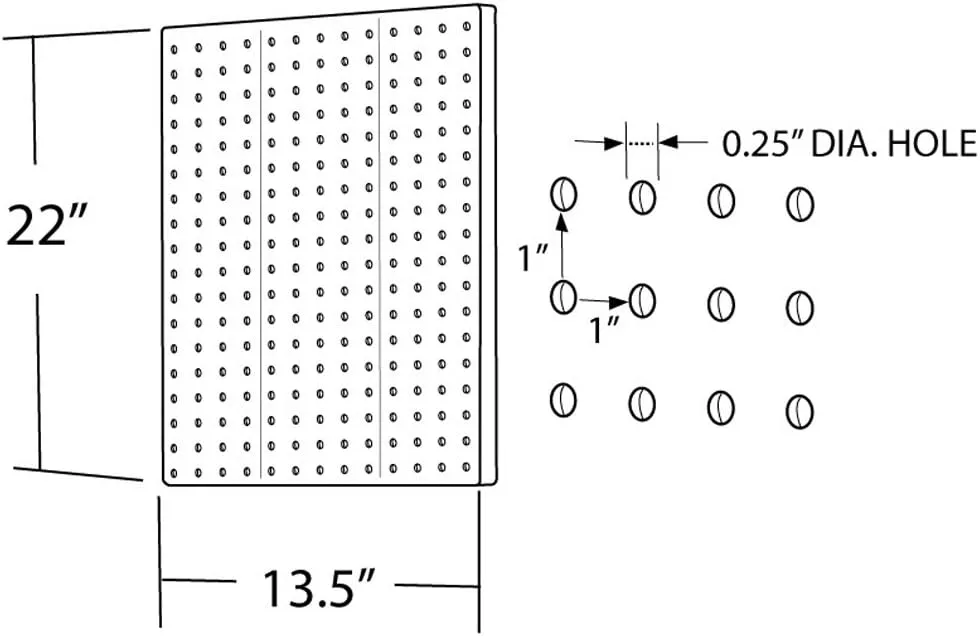 Azar Displays 771322 Pegboard 1-Sided Wall Panel