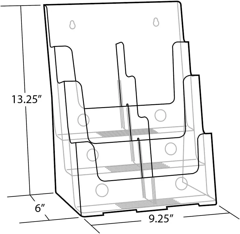 AZAR DISPLAYS Clear Slanted Countertop Display Holders