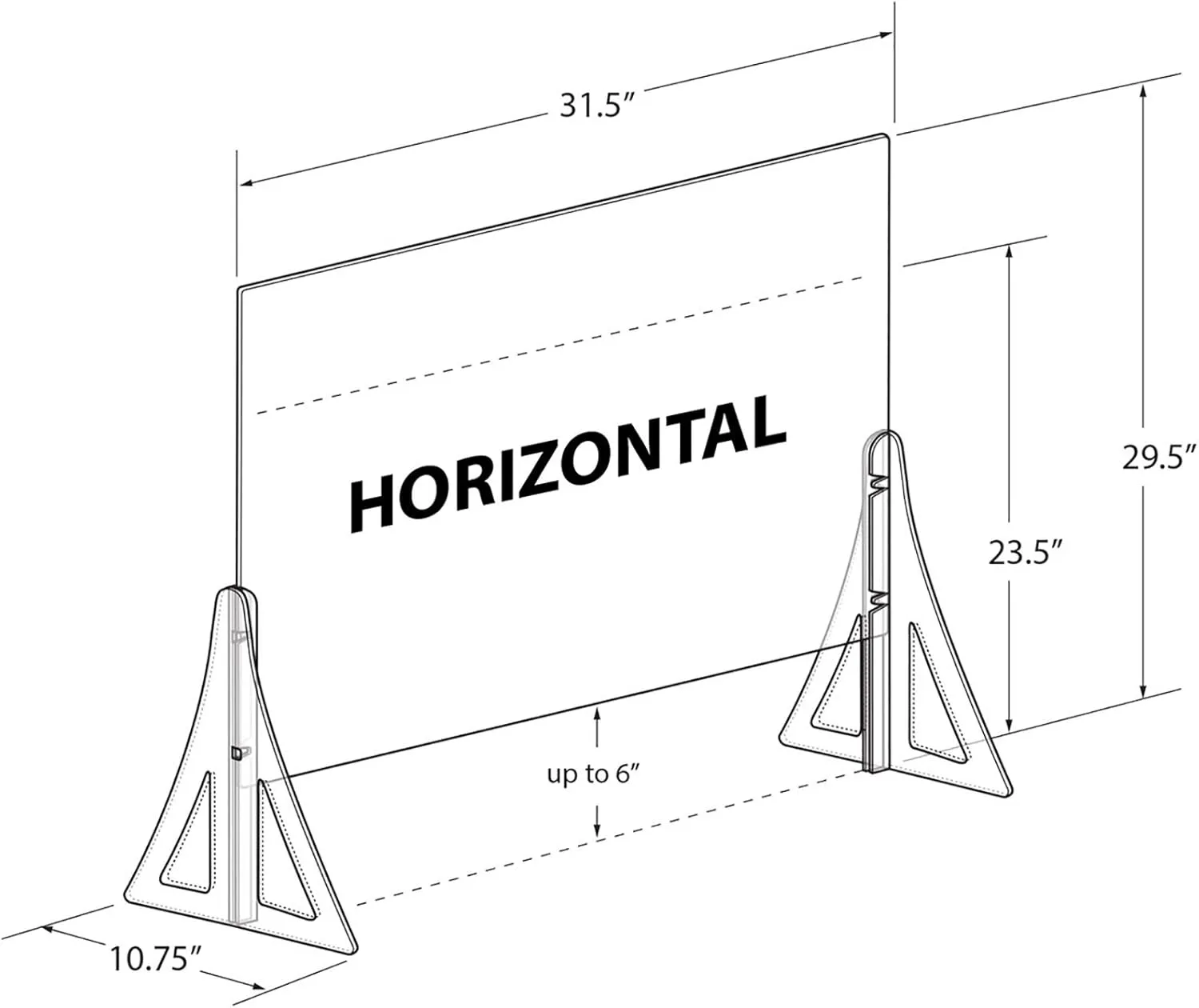 Azar Displays Protective Sneeze Guard for Counter and Desk - Portable Plexiglass Barrier (Pack of 2)