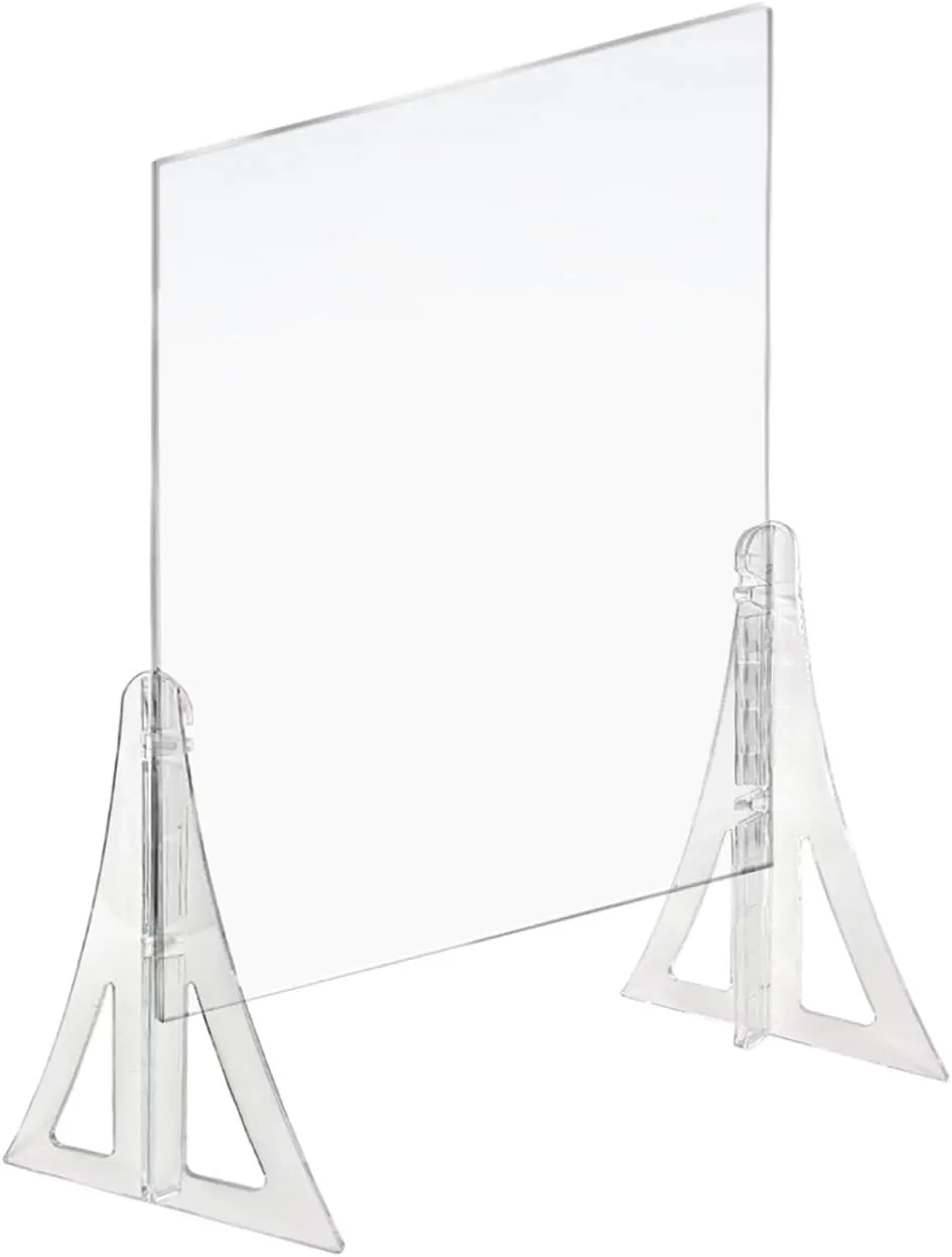 Azar Displays Protective Sneeze Guard for Counter and Desk - Portable Plexiglass Barrier (Pack of 2)